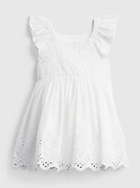 gap eyelet flutter dress