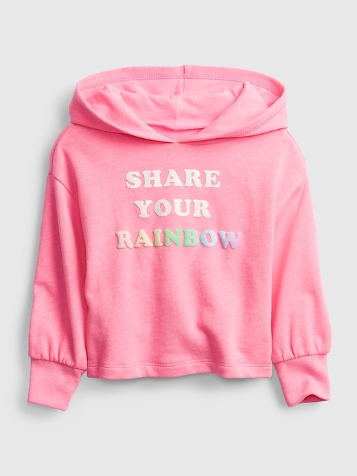 1 of 8 showing, with the color neon pink rose of product Toddler Graphic Hoodie