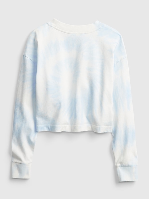 2 of 8 showing, with the color blue tie dye of product Teen 100% Organic Cotton Tie-Dye Cropped T-Shirt
