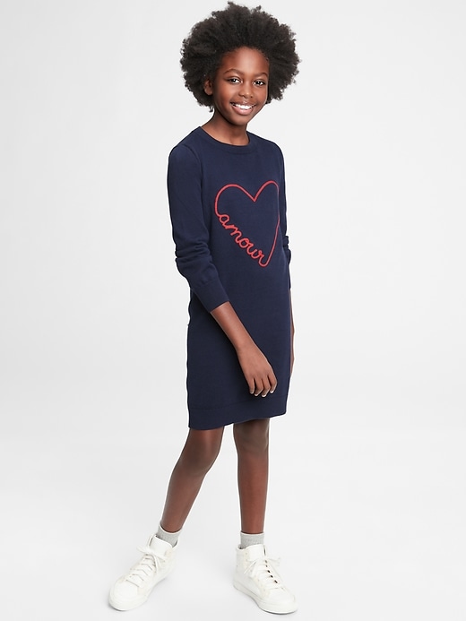 Image number 2 showing, Kids Amour Graphic Sweater Dress
