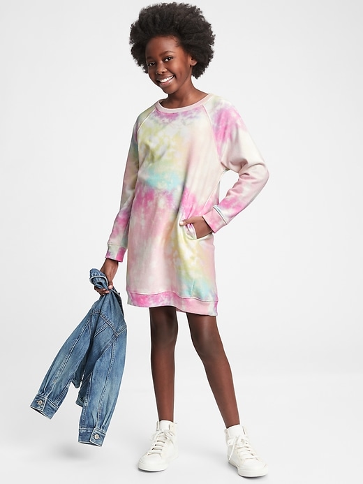 Image number 2 showing, Kids Tie-Dye Crewneck Sweatshirt Dress