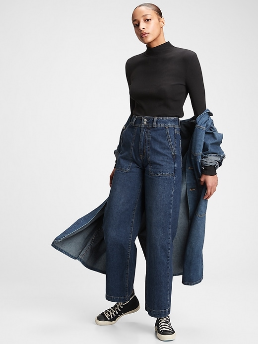 Image number 3 showing, Workforce Collection Sky High Rise Wide-Leg Jeans