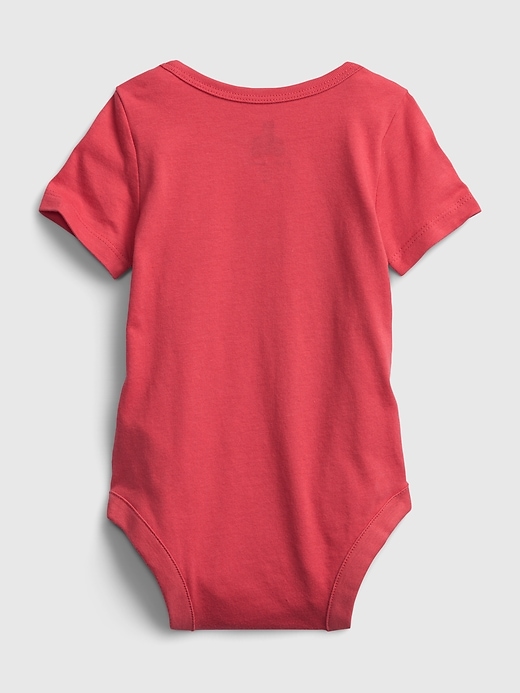 2 of 8 showing, with the color buoy red of product babyGap &#124 ACDC Graphic Bodysuit