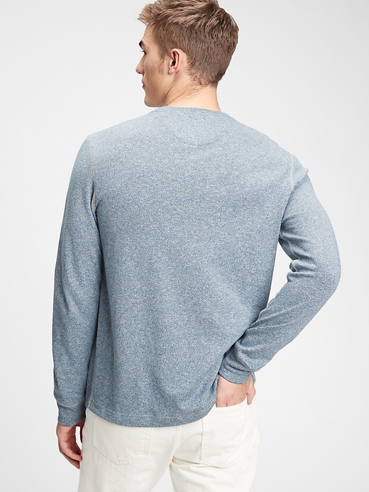 2 of 8 showing, with the color blue marl of product Marled Henley T-Shirt