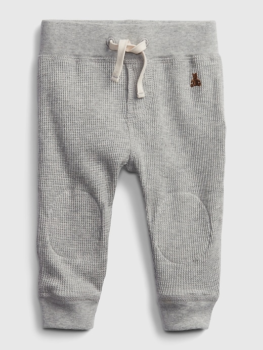 1 of 8 showing, with the color light heather gray of product Baby Mix and Match Waffle Knit Pull-On Pants