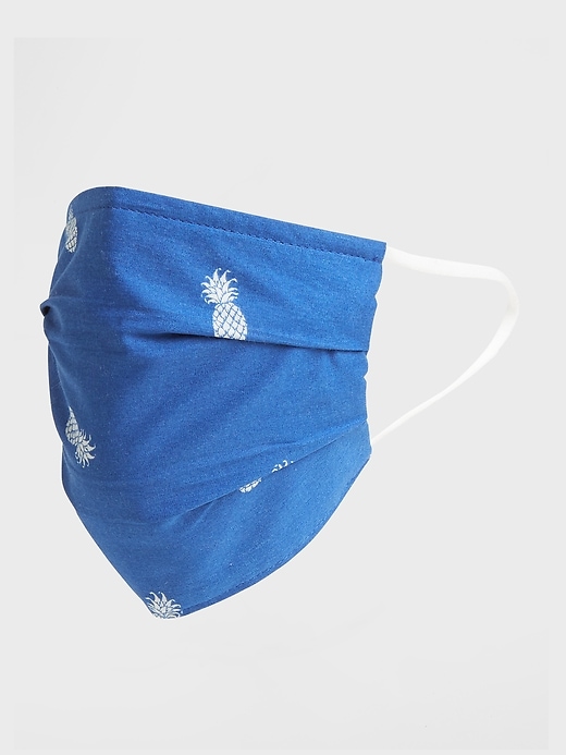 2 of 8 showing, with the color pineapple blue of product Adult Unisex Full-Coverage Accordion Mask (3-Pack)