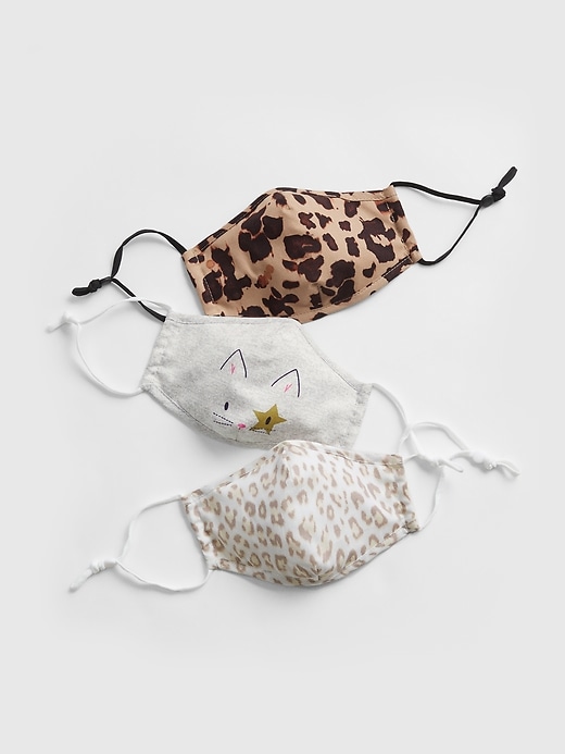 2 of 8 showing, with the color leopard cat of product Kids Contour Mask with Filter Pocket (3-Pack)