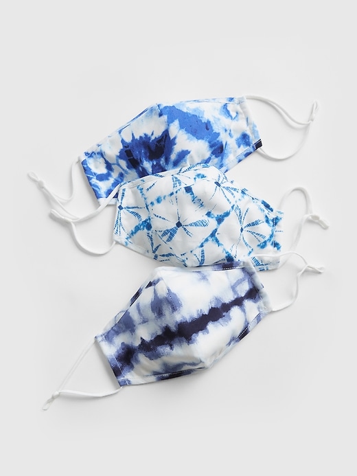 2 of 8 showing, with the color tie dye indigo of product Adult Contour Mask with Filter Pocket (3-Pack)