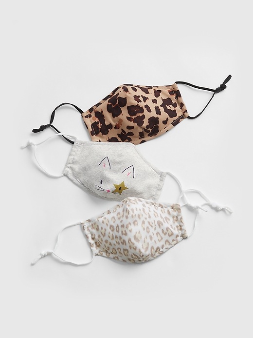 1 of 8 showing, with the color leopard cat of product Kids Contour Mask with Filter Pocket (3-Pack)