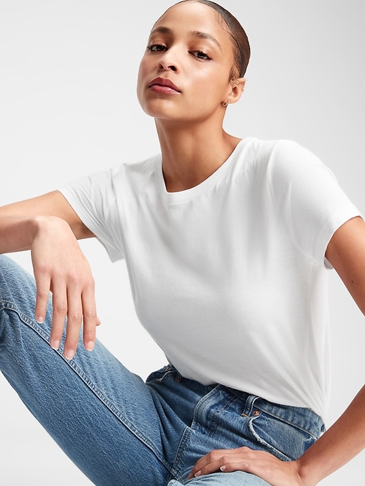 1 of 8 showing, with the color white of product Vintage Wash T-Shirt