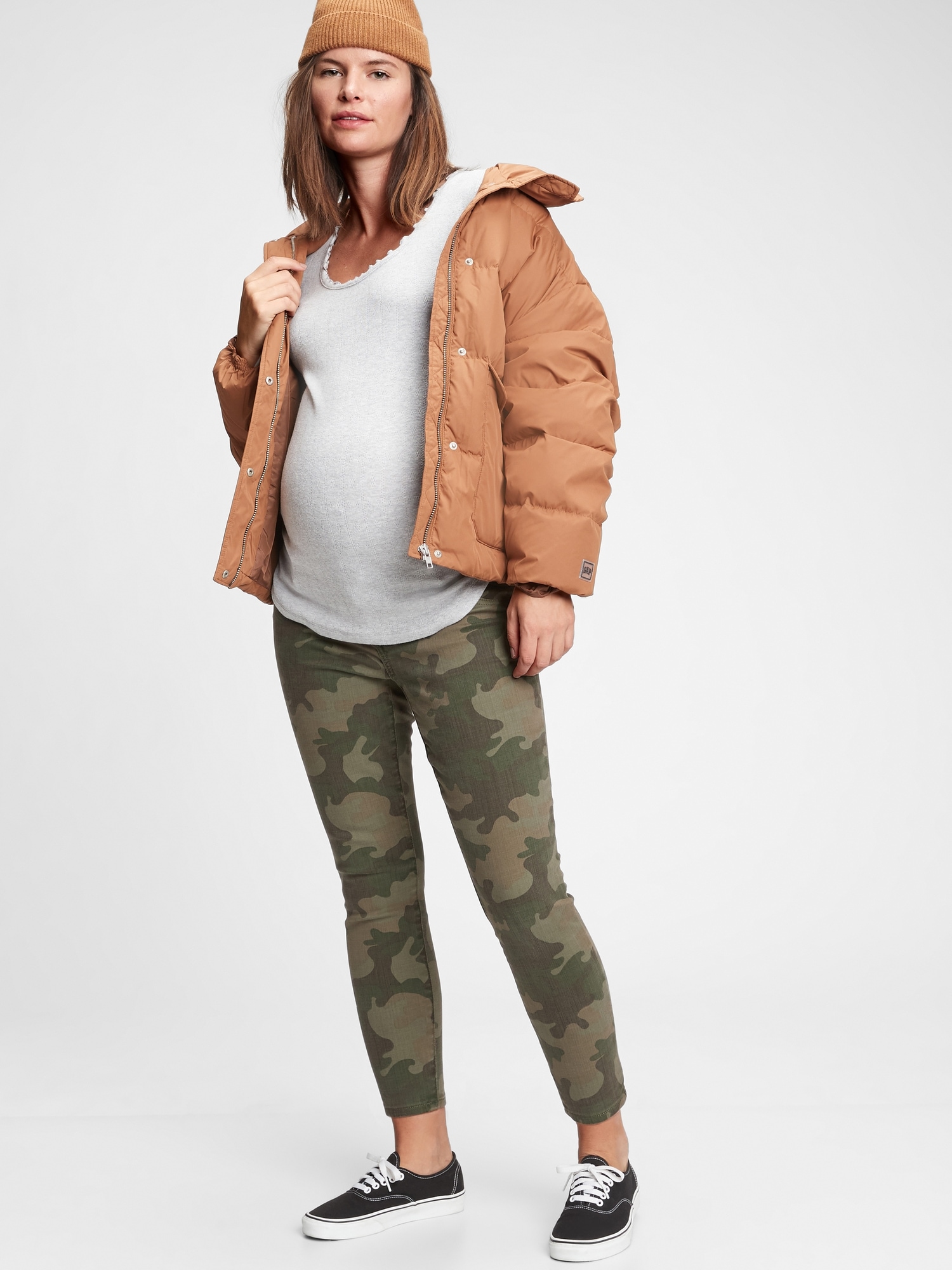 Maternity Inset Panel True Skinny Camo Jeans With Washwell™ Gap