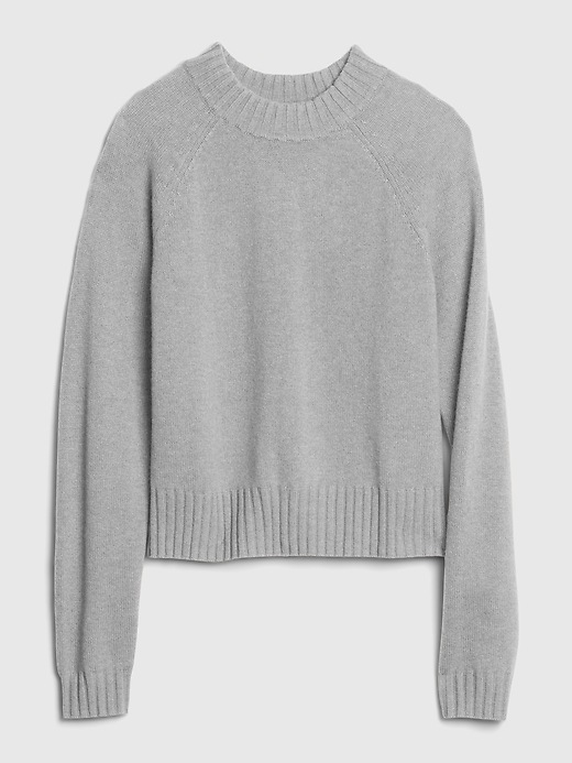 2 of 8 showing, with the color light heather grey of product Cashmere Crewneck Sweater