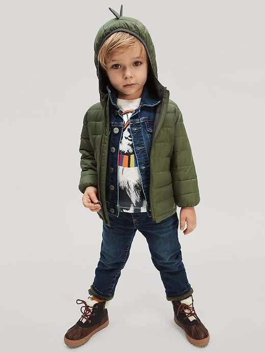 Image number 4 showing, Toddler 3D Upcycled Lightweight Puffer Jacket