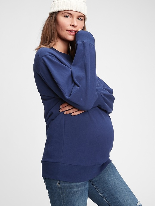 View large product image 1 of 1. Maternity Balloon Sleeve Sweatshirt