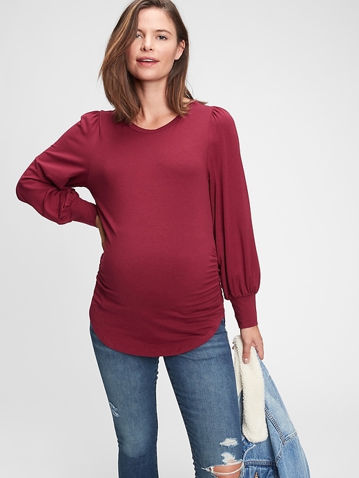 View large product image 1 of 1. Maternity Puff Sleeve T-Shirt