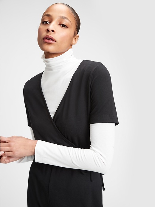 Image number 3 showing, Supersoft Wrap-Front Jumpsuit