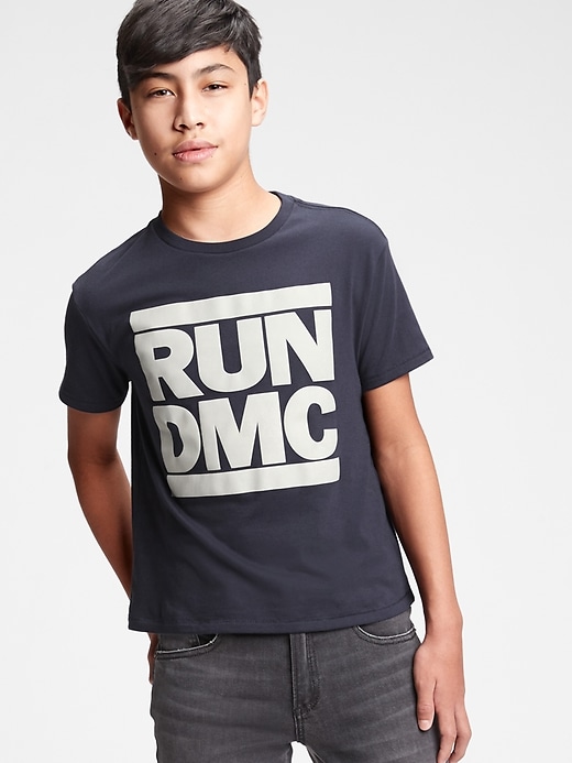 1 of 8 showing, with the color run dmc navy of product Teen Band Graphic T-Shirt