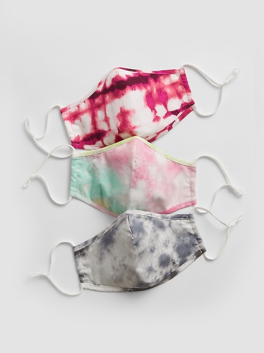 1 of 8 showing, with the color multi pink tie dye of product Adult Contour Mask with Filter Pocket (3-Pack)