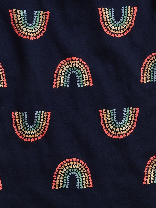 2 of 8 showing, with the color dark night of product Kids 100% Organic Cotton Rainbow Heart PJ Set