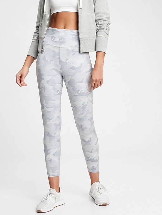 1 of 8 showing, with the color grey camo of product GapFit High Rise 7/8 Leggings in Eclipse