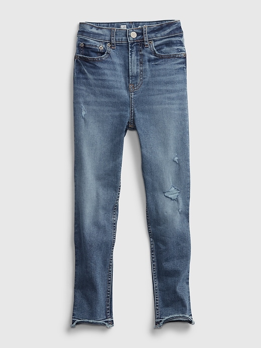 2 of 8 showing, with the color medium wash of product Teen Sky High Rise Skinny Ankle Jeans with Max Stretch