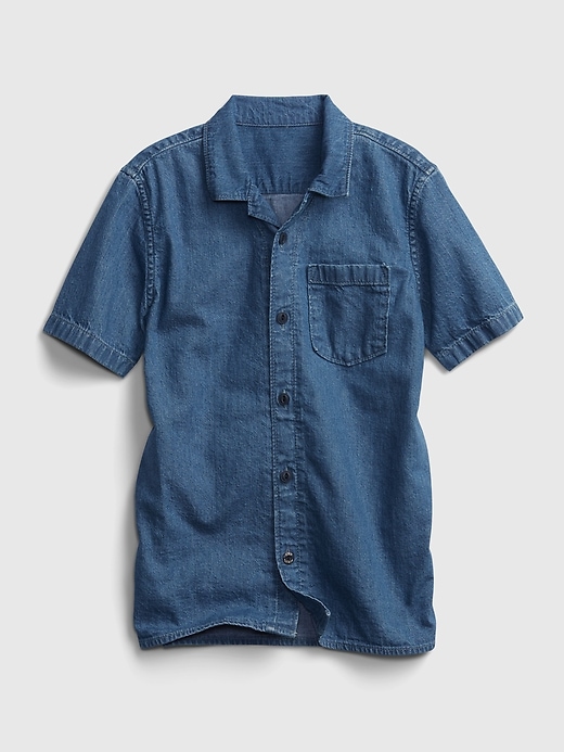 1 of 8 showing, with the color medium wash of product Kids Denim Shirt