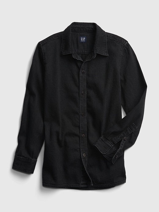 2 of 8 showing, with the color washed black of product Teen Denim Shirt