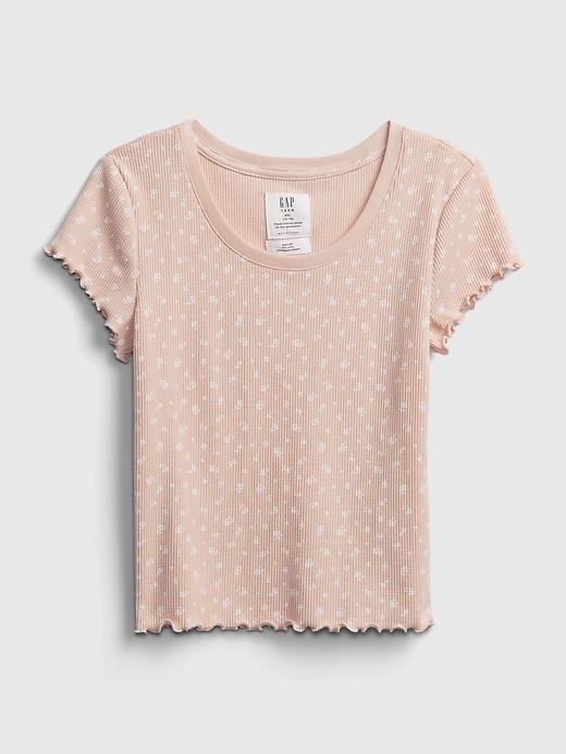 Image number 2 showing, Teen Shrunken Waffle-Knit T-Shirt