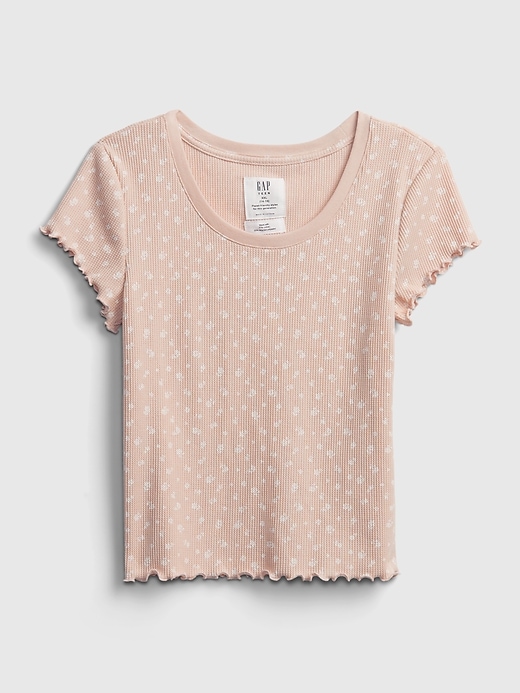 2 of 8 showing, with the color dull rose of product Teen Shrunken Waffle-Knit T-Shirt