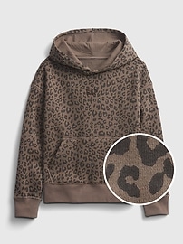 Kids Gap Logo Leopard Print Hoodie