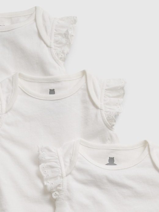 2 of 8 showing, with the color new off white of product Baby 100% Organic Cotton Mix and Match Bodysuit (3-Pack)