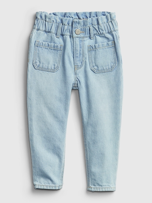 1 of 8 showing, with the color medium wash of product Toddler Recycled Ruffle Just Like Mom Jeans with Washwell™