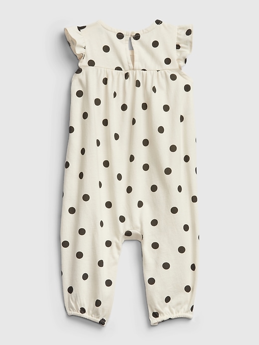 Image number 2 showing, Baby 100% Organic Cotton Ruffle Polk-A-Dot One-Piece