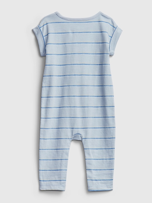 Image number 2 showing, Baby 100% Organic Cotton Henley One-Piece