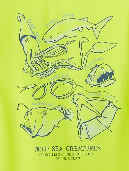 Image number 3 showing, Kids Recycled Sea Creature Swim Rash Guard Top