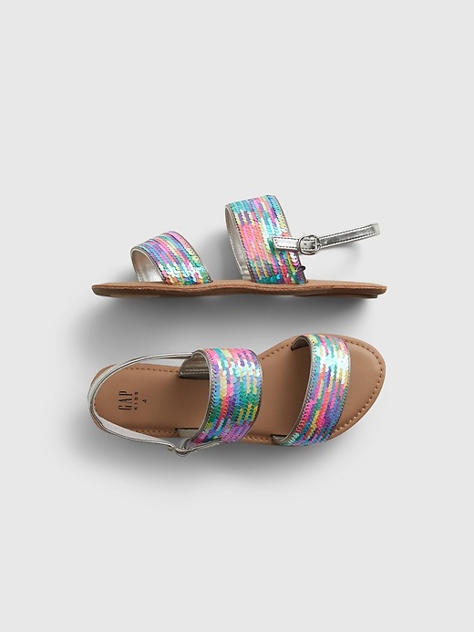 Image number 1 showing, Kids Flippy Sequin Sandals