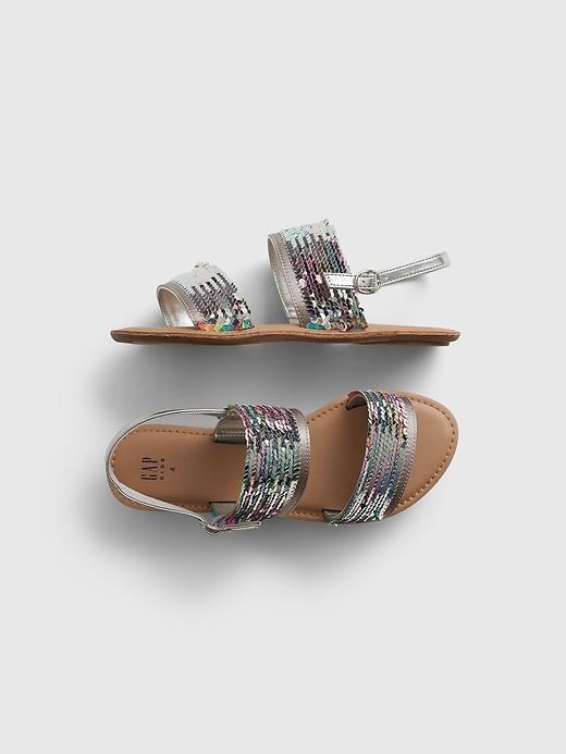2 of 8 showing, with the color multi of product Kids Flippy Sequin Sandals