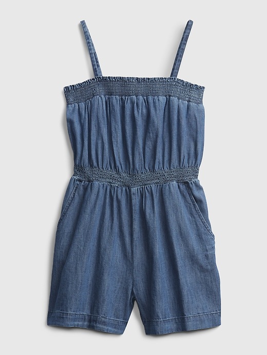 1 of 8 showing, with the color medium wash of product Kids Denim Romper