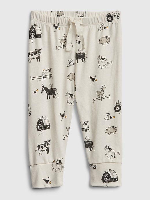 Image number 1 showing, Baby 100% Organic Cotton Farm Animal Pull-On Pants