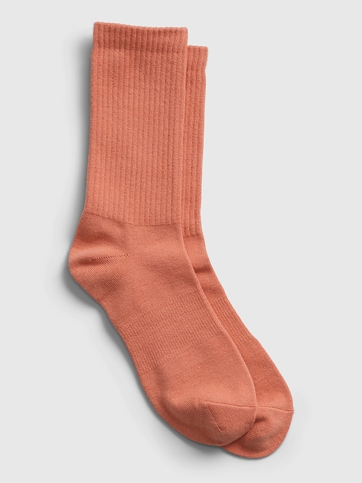 1 of 8 showing, with the color sunburn orange of product Athletic Crew Socks
