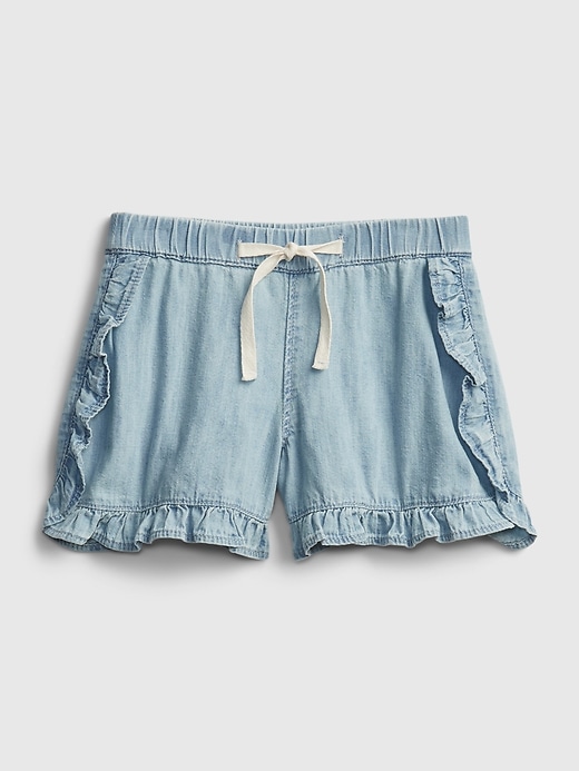 Image number 2 showing, Kids Ruffle Denim Pull-On Shorts