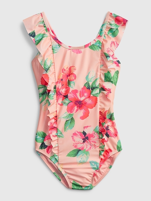 Image number 4 showing, Kids Recycled Ruffle Swim One-Piece