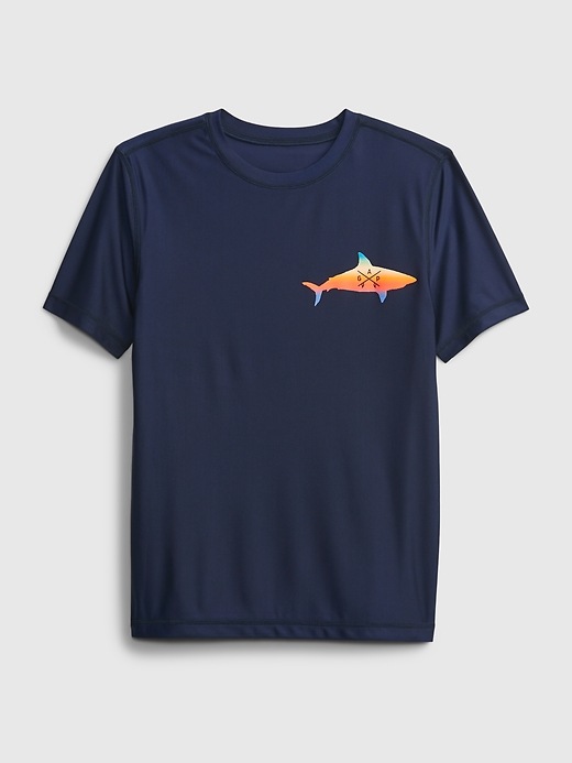 Image number 1 showing, Kids Recycled Shark Swim Rash Guard