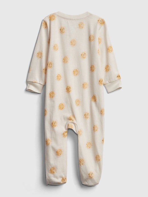 2 of 8 showing, with the color ivory frost of product Baby 100% Organic Cotton Sun Graphic One-Piece