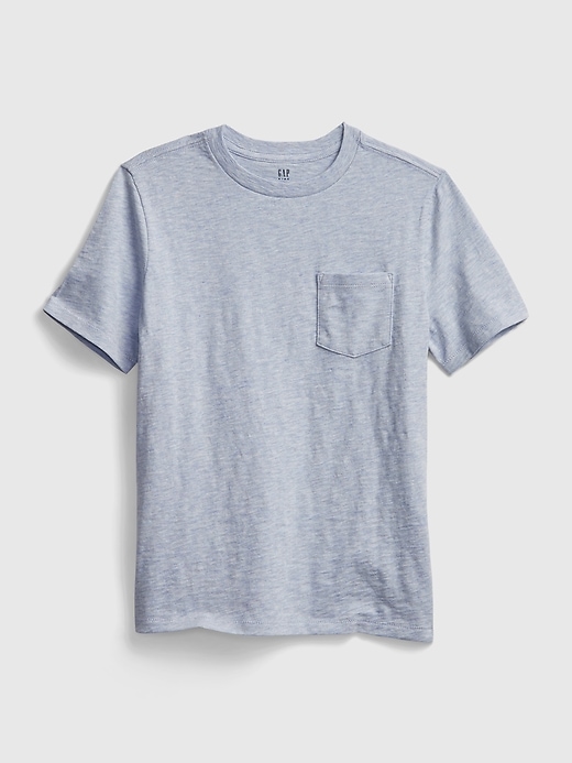 1 of 8 showing, with the color light blue heather of product Kids Pocket T-Shirt
