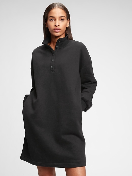 Image number 1 showing, Henley Sweatshirt Dress