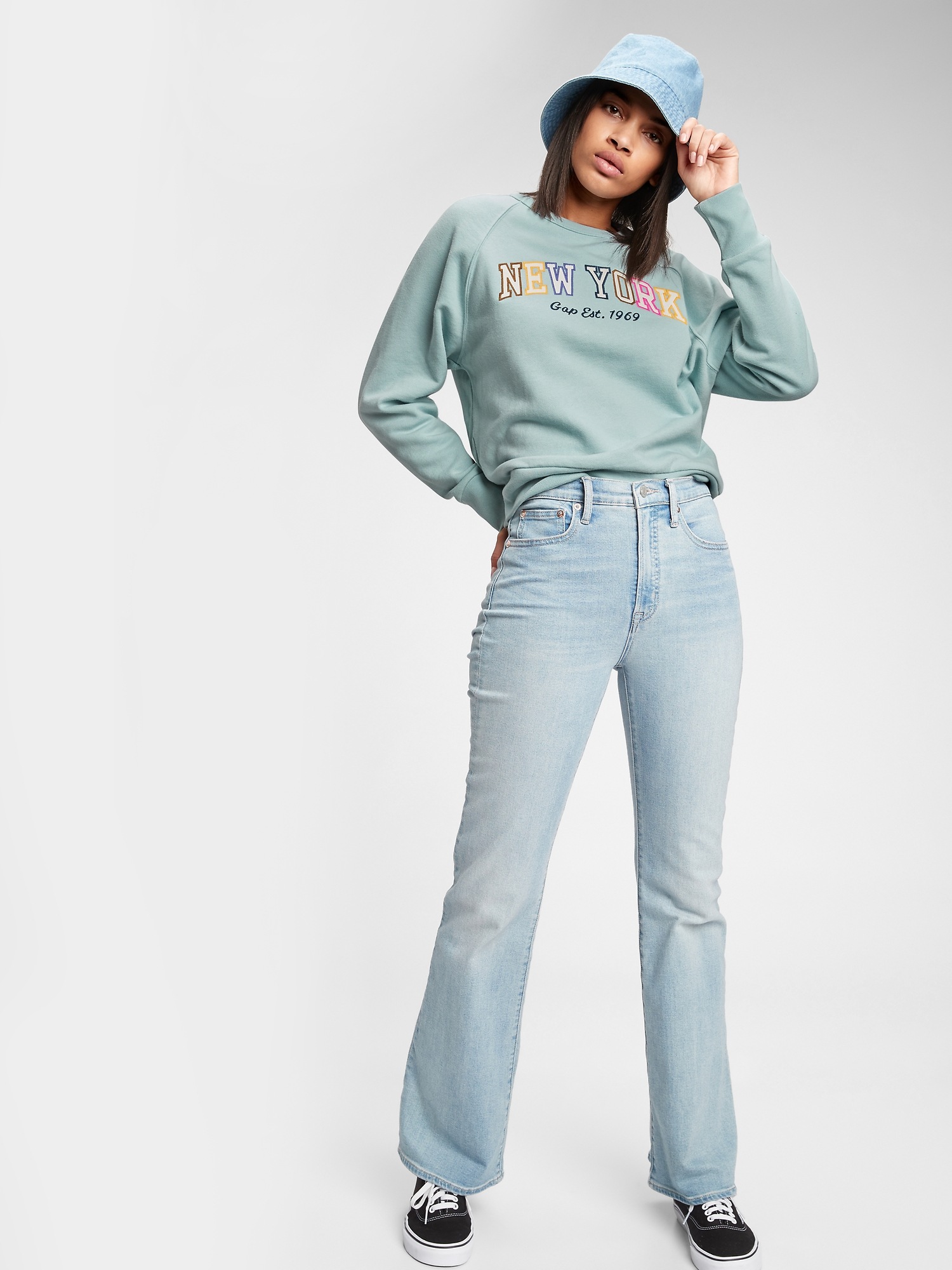 gap logo fleece crewneck sweatshirt