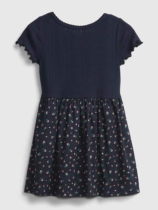 2 of 8 showing, with the color navy uniform of product Toddler Mix-Media Dress