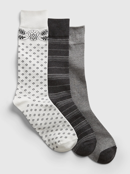 1 of 8 showing, with the color white bandana of product Crew Socks (3-pack)