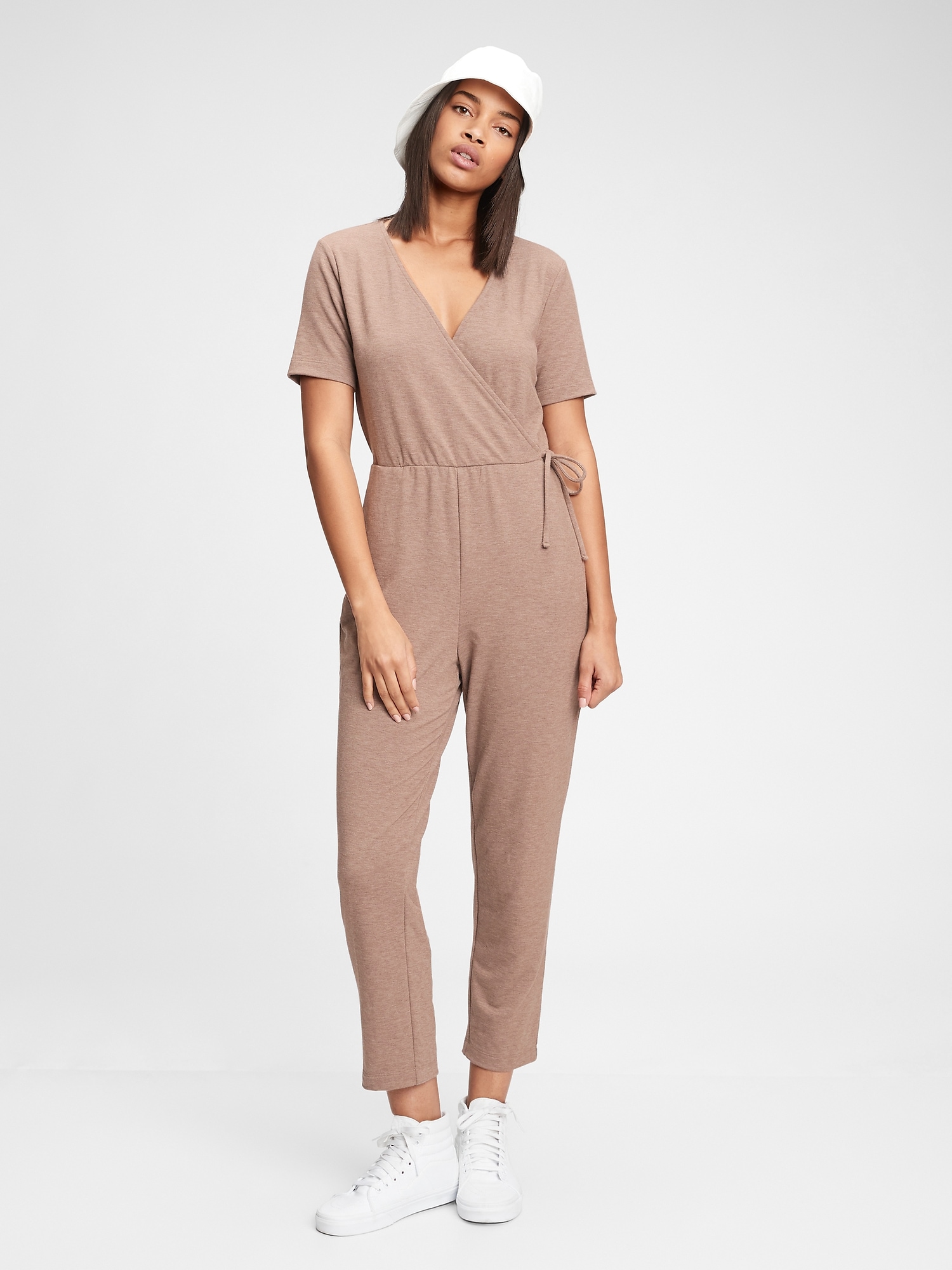 Supersoft Wrap Front Jumpsuit Gap